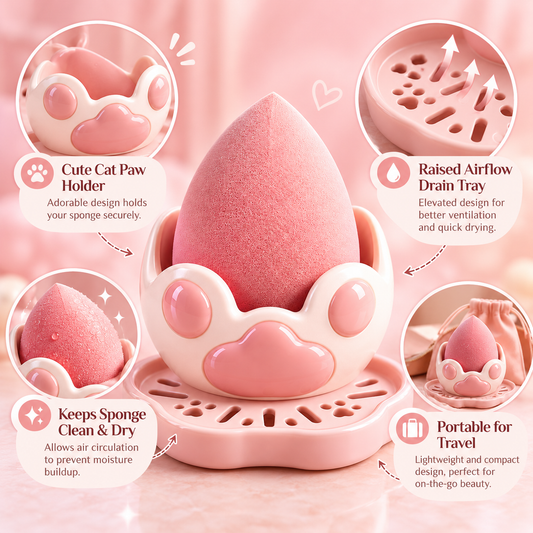 Cat Paw Makeup Sponge Holder