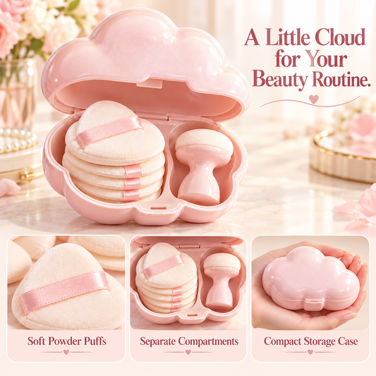 Powder Puff Set with Cloud Case
