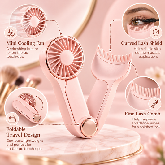 Mini Beauty Fan & Lash Comb