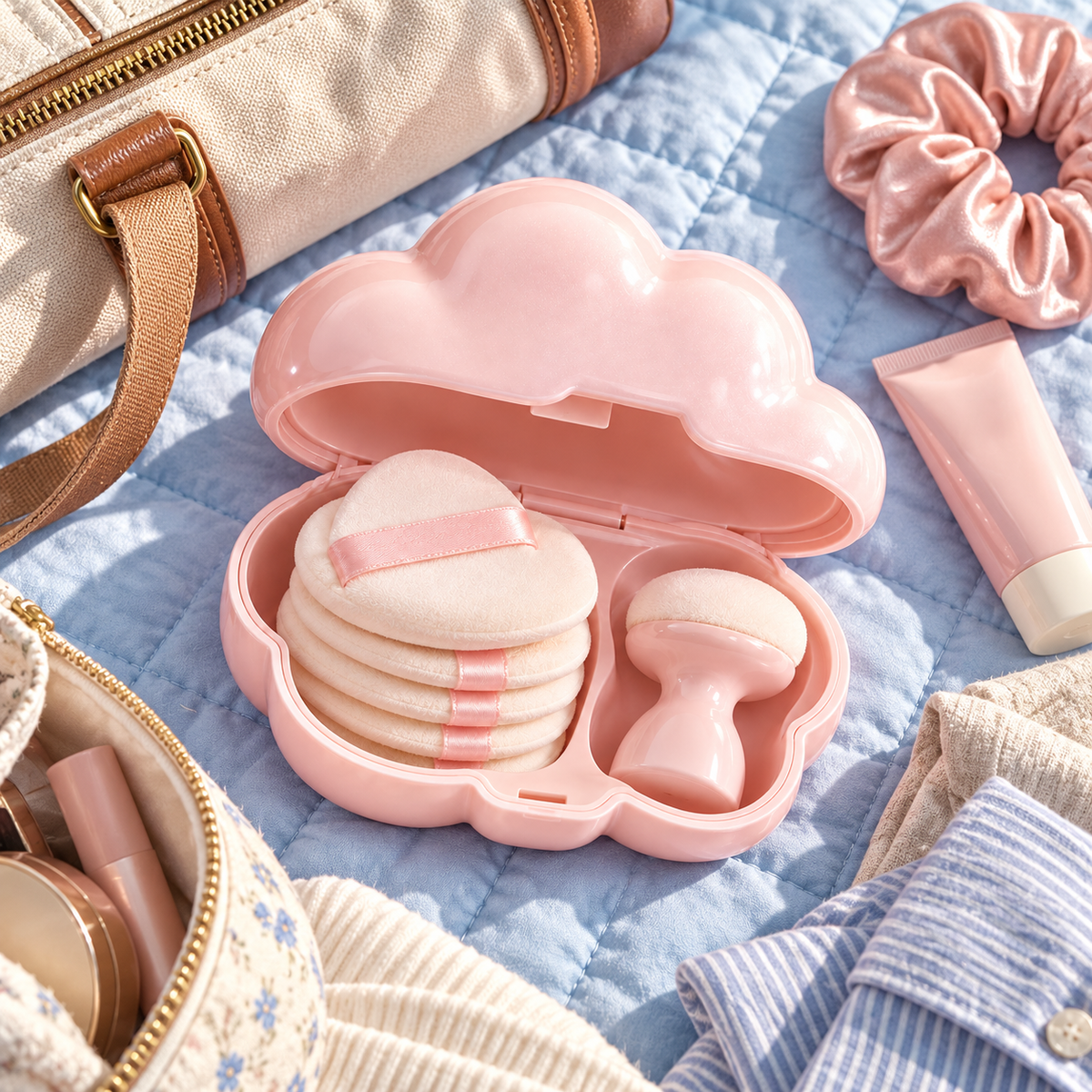 Powder Puff Set with Cloud Case