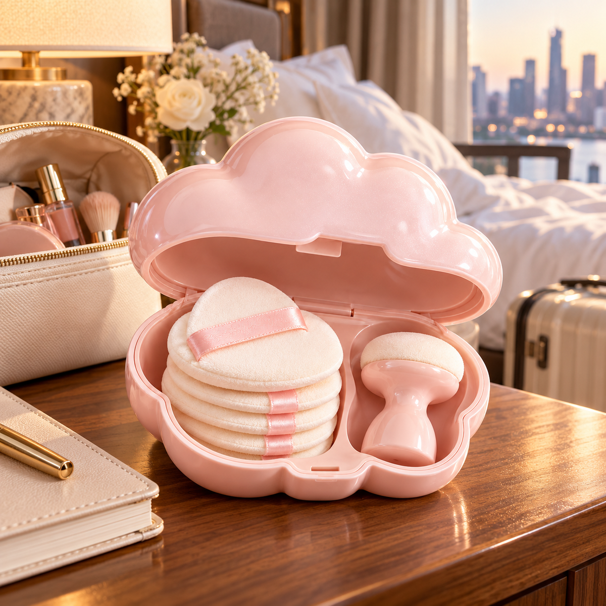 Powder Puff Set with Cloud Case